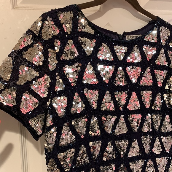 80’s Vintage glitz dress fully beaded/sequins - Picture 4 of 6